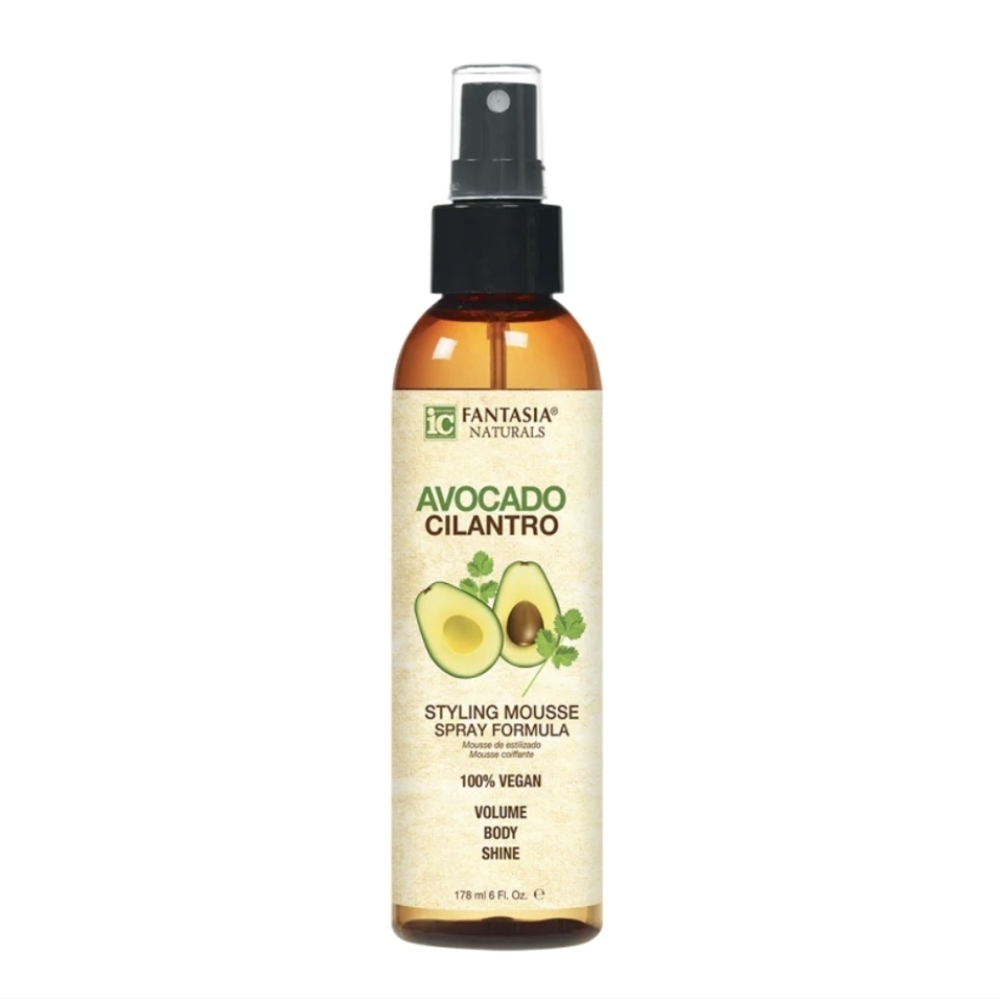Fantasia Naturals Avocado Cilantro Styling Mousse Spray, NIP
